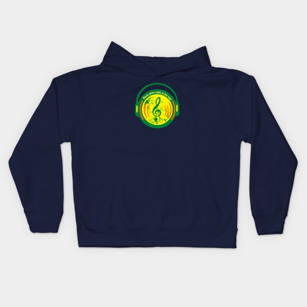 Music gives calm in the soul Kids Hoodie by Virtual Designs18